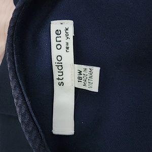 Navy Blue and White Business Suit